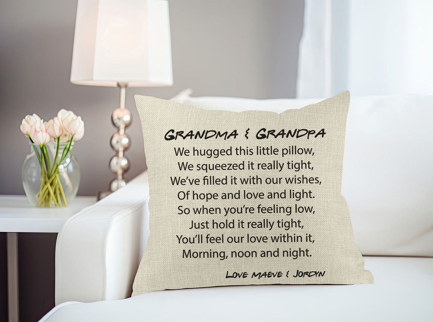 We hugged this little pillow Throw Pillow