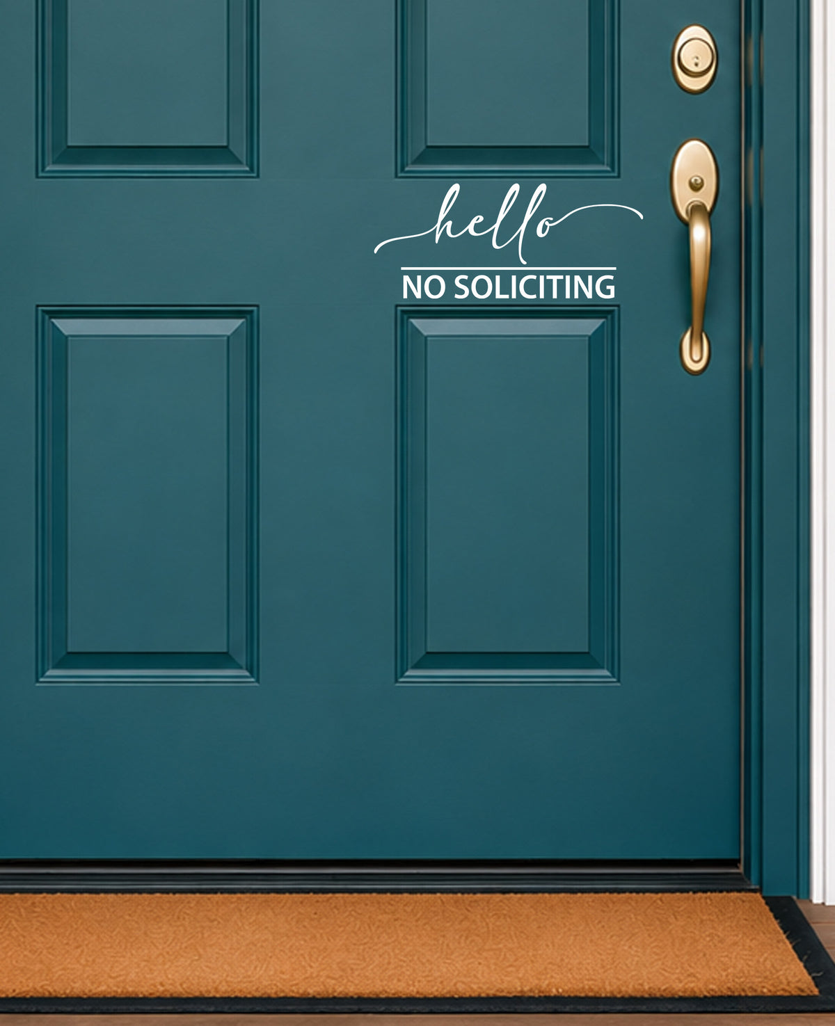 hello NO SOLICITING Vinyl Decal