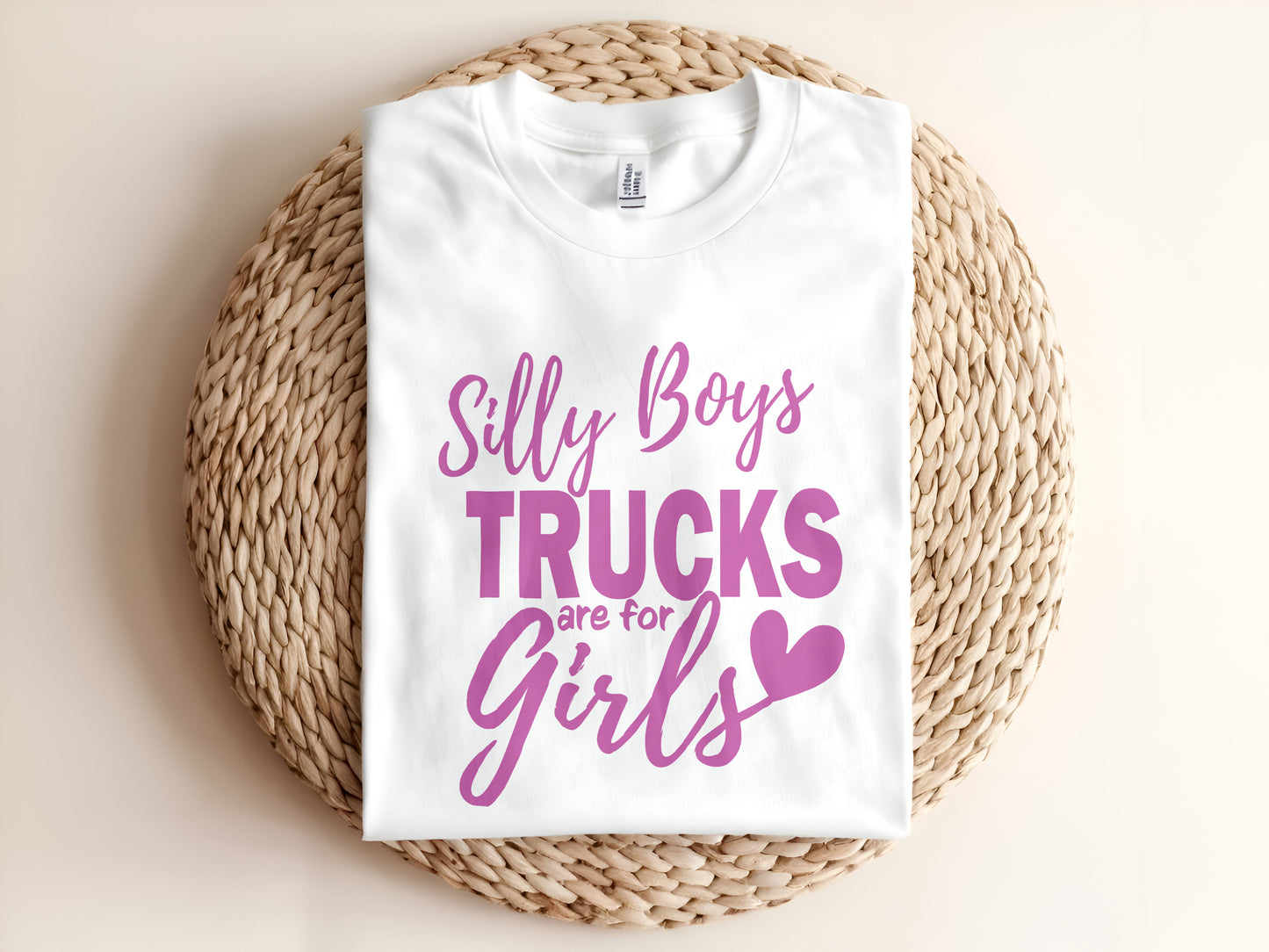 silly boys trucks are for girls Adult T-Shirt